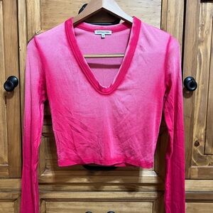 Cotton Citizen Pink V-Neck Women's Crop Top